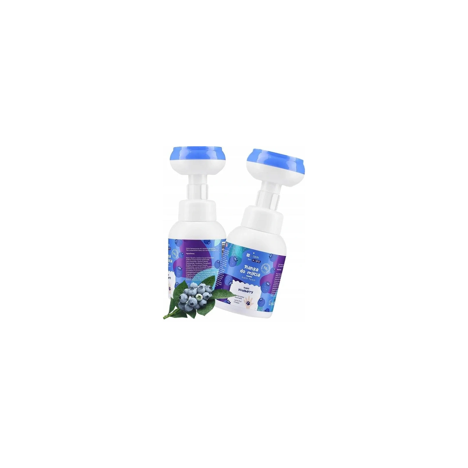 HISKIN Kids pianka do mycia rąk i ciała Bath Foam Bluberry Łapka 300ml 