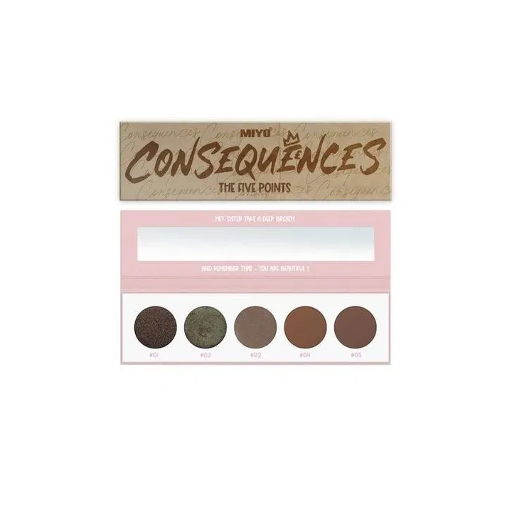 MIYO Five Points Palette paletka cieni do powiek 15 Consequences 6,5g