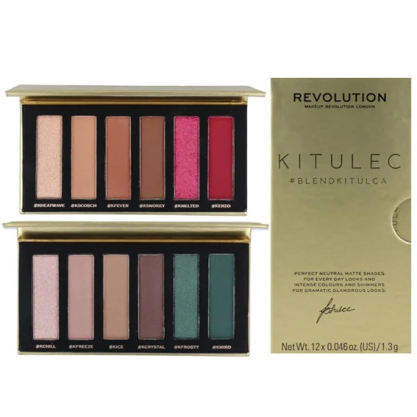 MAKEUP REVOLUTION Kitulec zestaw 2 x paletka cieni 12x1,3g