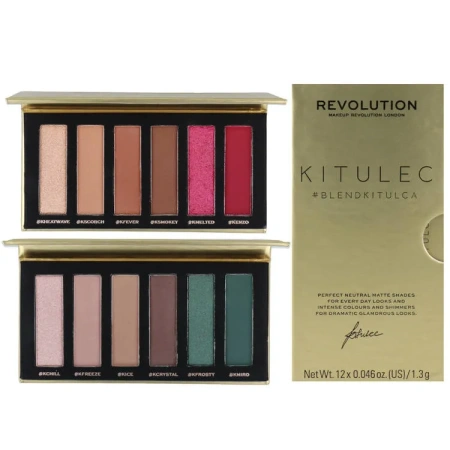 MAKEUP REVOLUTION Kitulec zestaw 2 x paletka cieni 12x1,3g