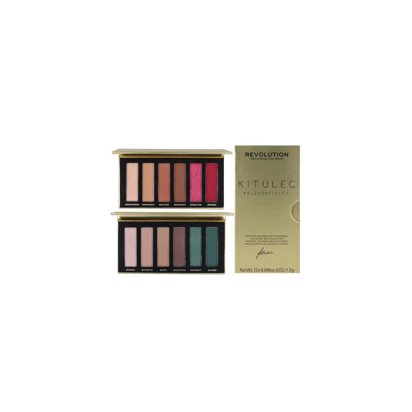 MAKEUP REVOLUTION Kitulec zestaw 2 x paletka cieni 12x1,3g