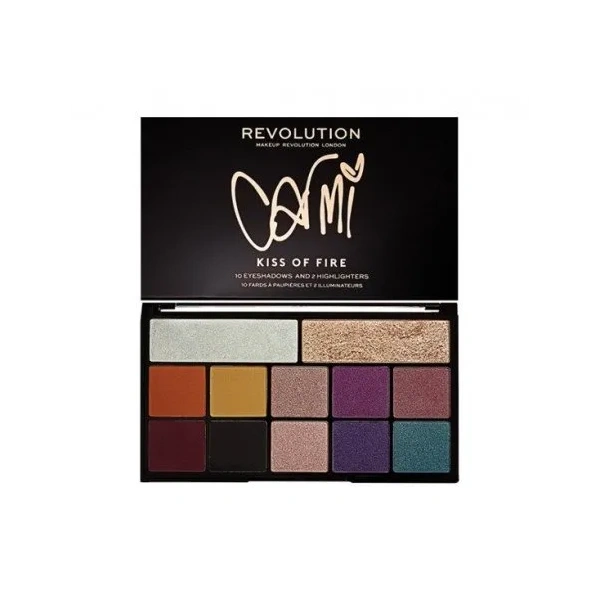 MAKEUP REVOLUTION Carmi Kiss of Fire paletka 10x2g 2x3,5g