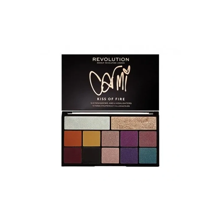MAKEUP REVOLUTION Carmi Kiss of Fire paletka 10x2g 2x3,5g
