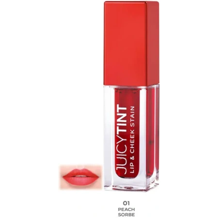 GOLDEN ROSE Juicy Tint Lip And Cheek Stain farbka do ust i policzków 01 Peach Sorbe 5,2ml 