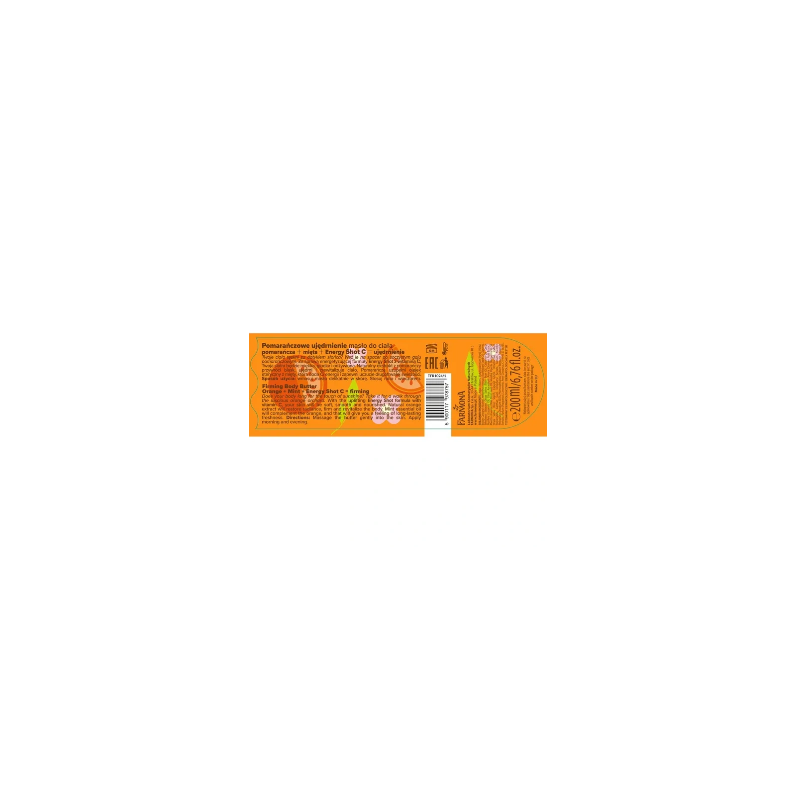 FARMONA Tutti Frutti masło do ciała ujędrniające Minty Orange 200ml