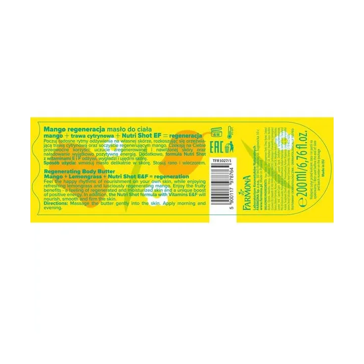 FARMONA Tutti Frutti masło do ciała regenerujące Tango Mango 200ml