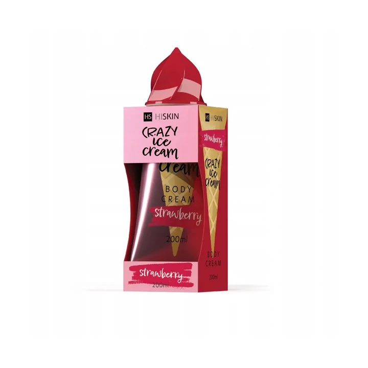 HISKIN Crazy Ice Cream krem do ciała TRUSKAWKA 200ml