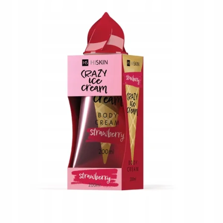 HISKIN Crazy Ice Cream krem do ciała TRUSKAWKA 200ml