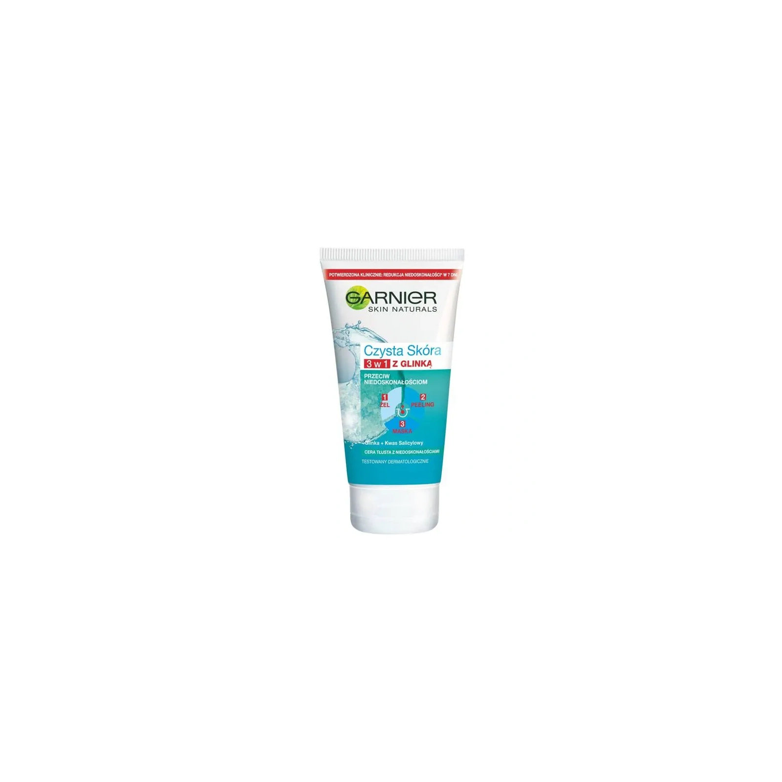 GARNIER Czysta Skóra 3w1 żel myjący peeling maseczka 150ml 