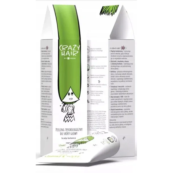 HISKIN Crazy Hair peeling trychologiczny do skóry głowy Limonka & Mięta 100ml 