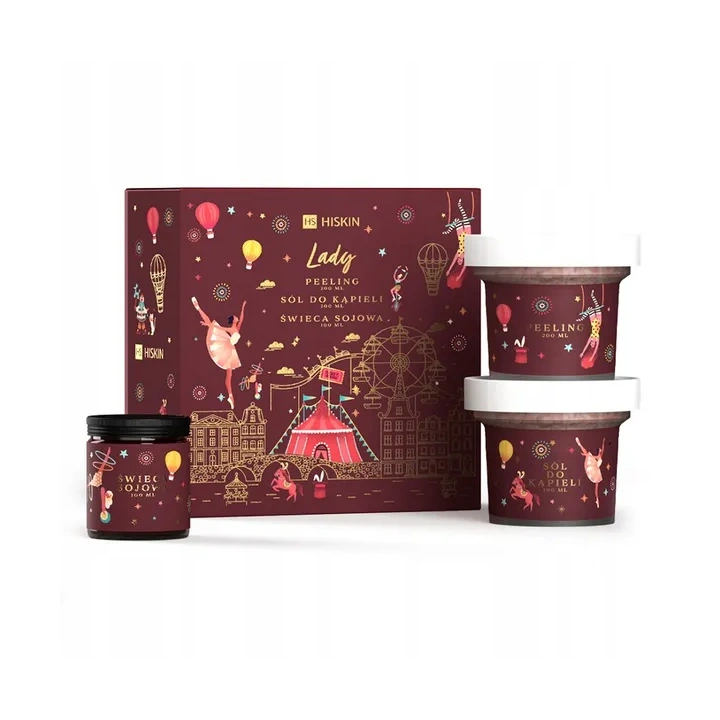HISKIN Lady Box zestaw do ciała (peeling 150ml, masło 150ml, świeca 100ml)