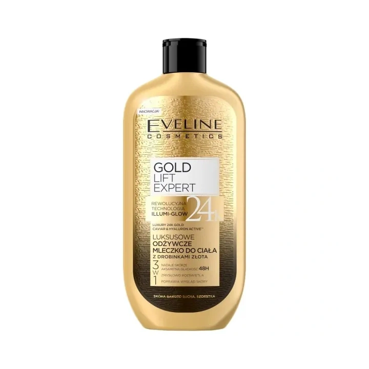 EVELINE Luxury Expert 24K Gold odżywcze mleczko do ciała z drobinkami złota 350ml