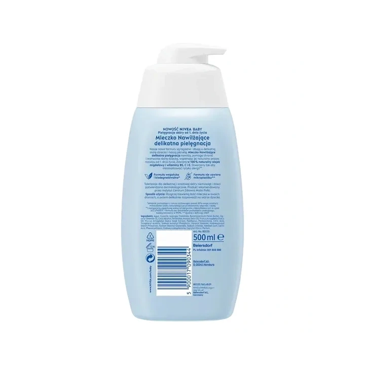 NIVEA Baby Nowa Formuła mleczko do ciała nawilżające Delikatna Pielęgnacja 500ml