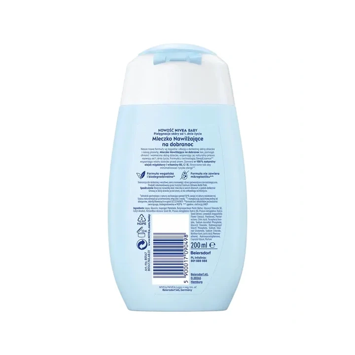 NIVEA Baby Nowa Formuła mleczko do ciała nawilżające Na Dobranoc 200ml 