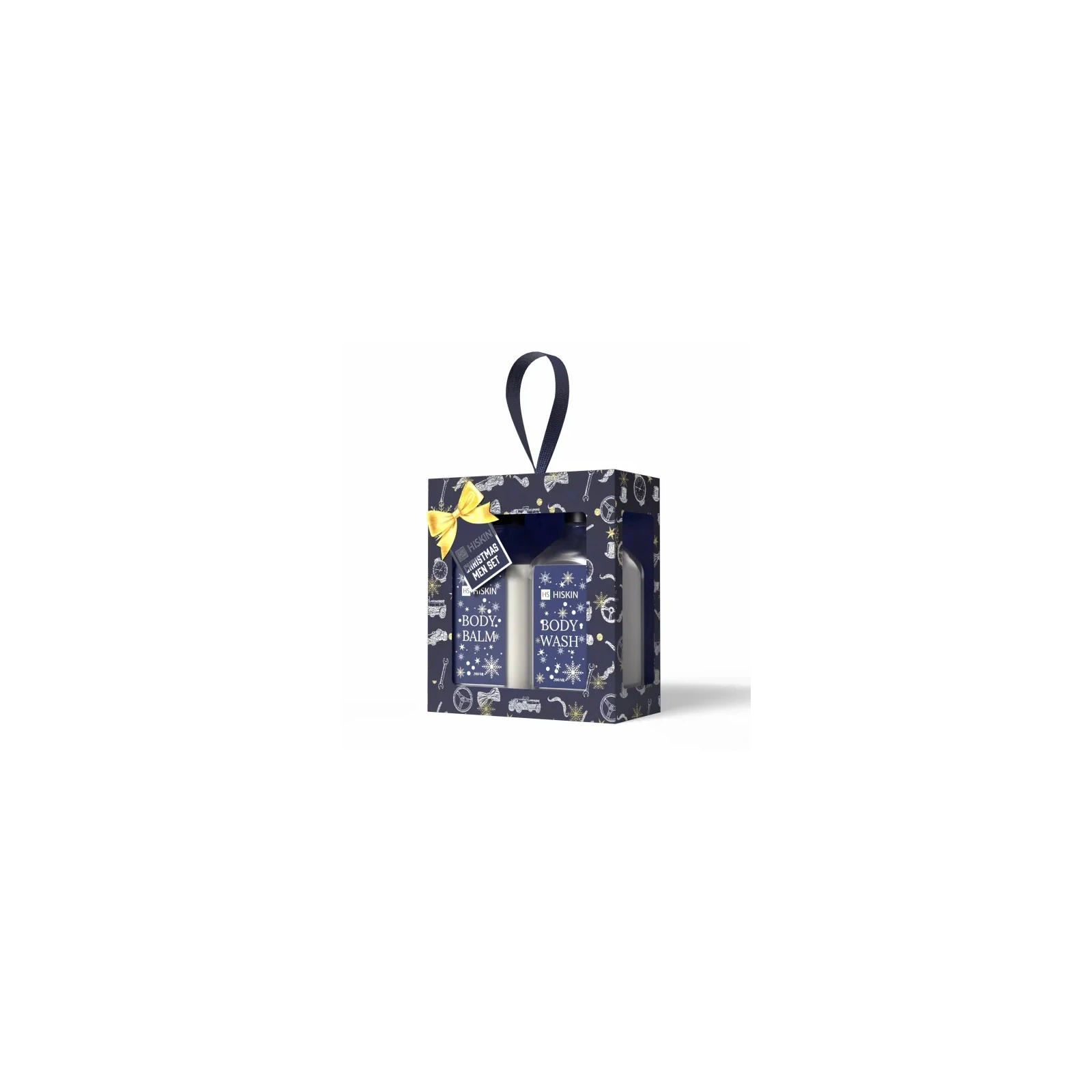 HISKIN Christmas Men Set zestaw [balsam 200ml + żel pod prysznic 200ml] Granat