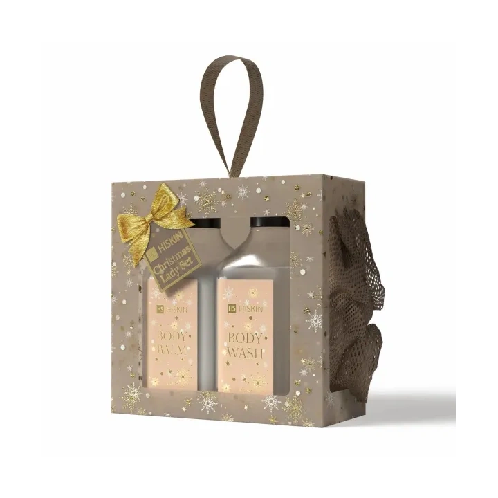 HISKIN Christmas Lady Set zestaw [MYJKA + balsam + żel pod prysznic] Beżowy