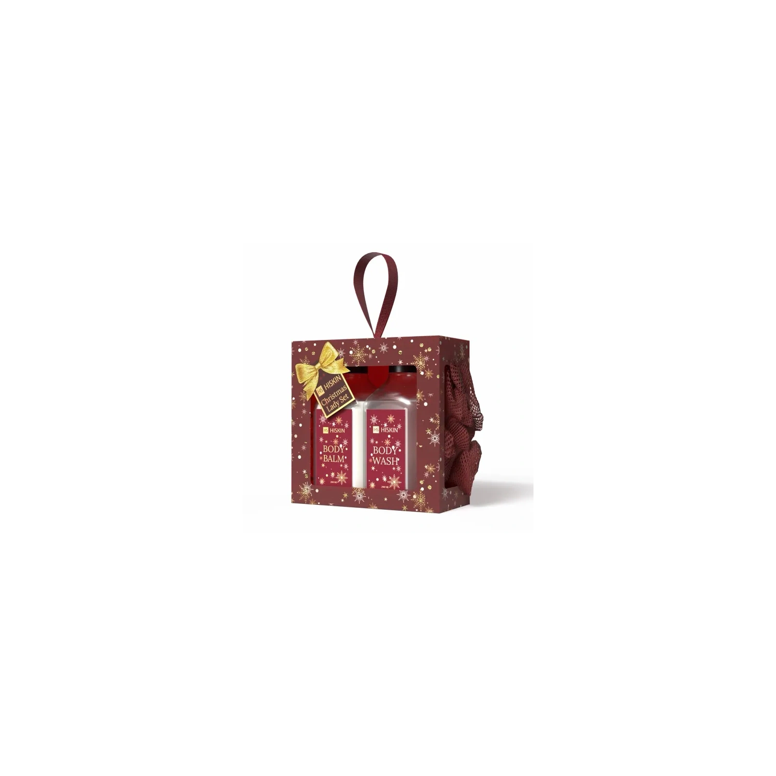 HISKIN Christmas Lady Set zestaw [MYJKA + balsam + żel pod prysznic] Bordo
