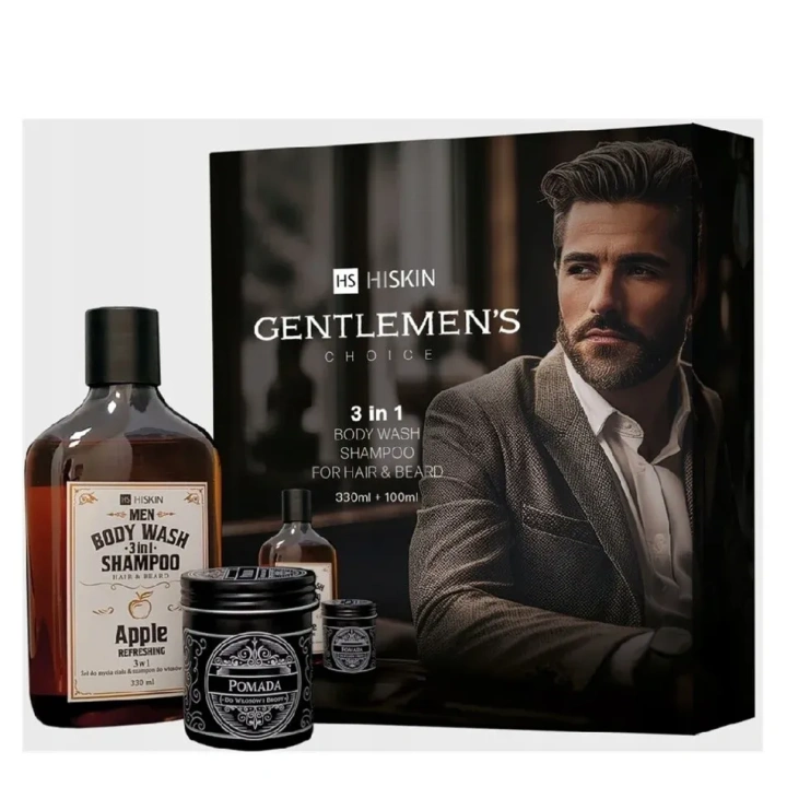HISKIN Men Gentlemen's Choice zestaw [szampon 330ml + pomada do włosów 100ml]