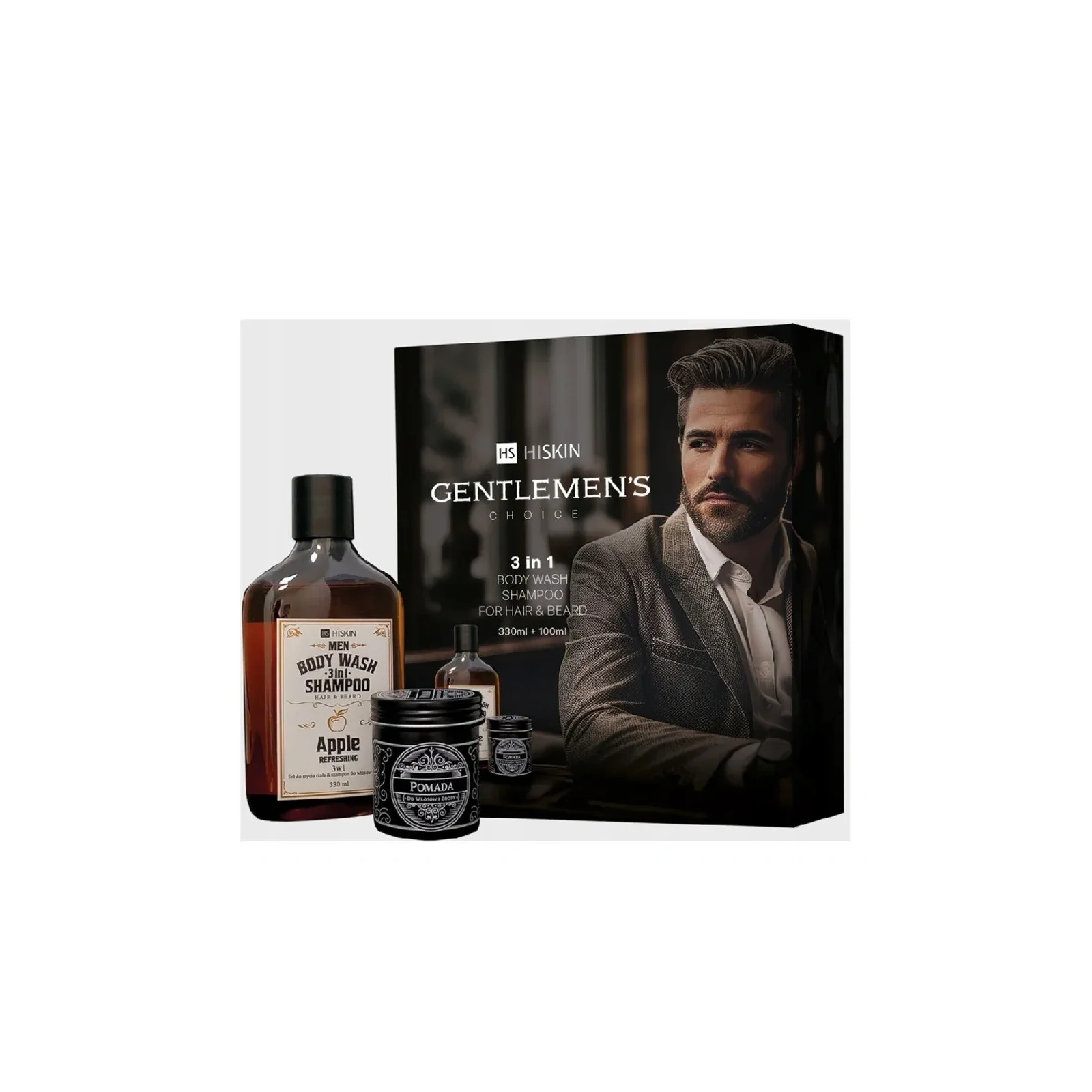 HISKIN Men Gentlemen's Choice zestaw [szampon 330ml + pomada do włosów 100ml]