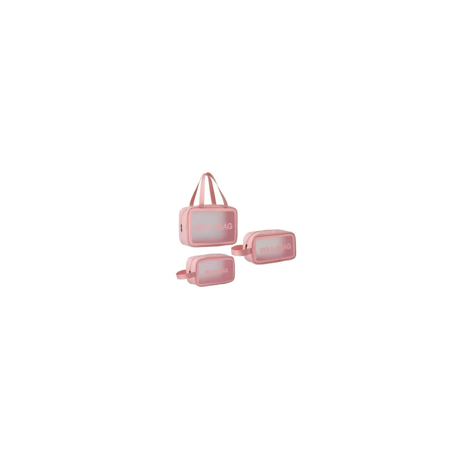 ECARLA zestaw 3 kosmetyczek WASHBAG Pudrowy róż KS83