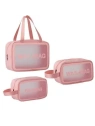 ECARLA zestaw 3 kosmetyczek WASHBAG Pudrowy róż KS83
