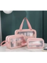 ECARLA zestaw 3 kosmetyczek WASHBAG Pudrowy róż KS83