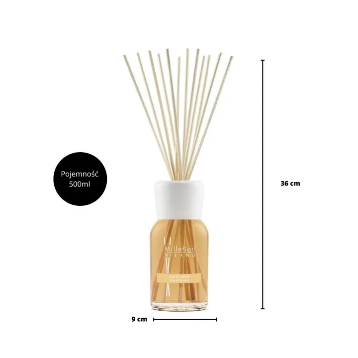 MILLEFIORI MILANO Diffuser pałeczki zapachowe Lime & Vetiver 500ml