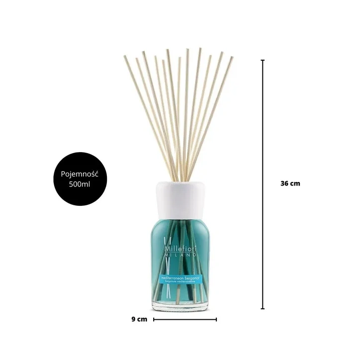 MILLEFIORI MILANO Diffuser pałeczki zapachowe Mediterranean Bergamot 500ml