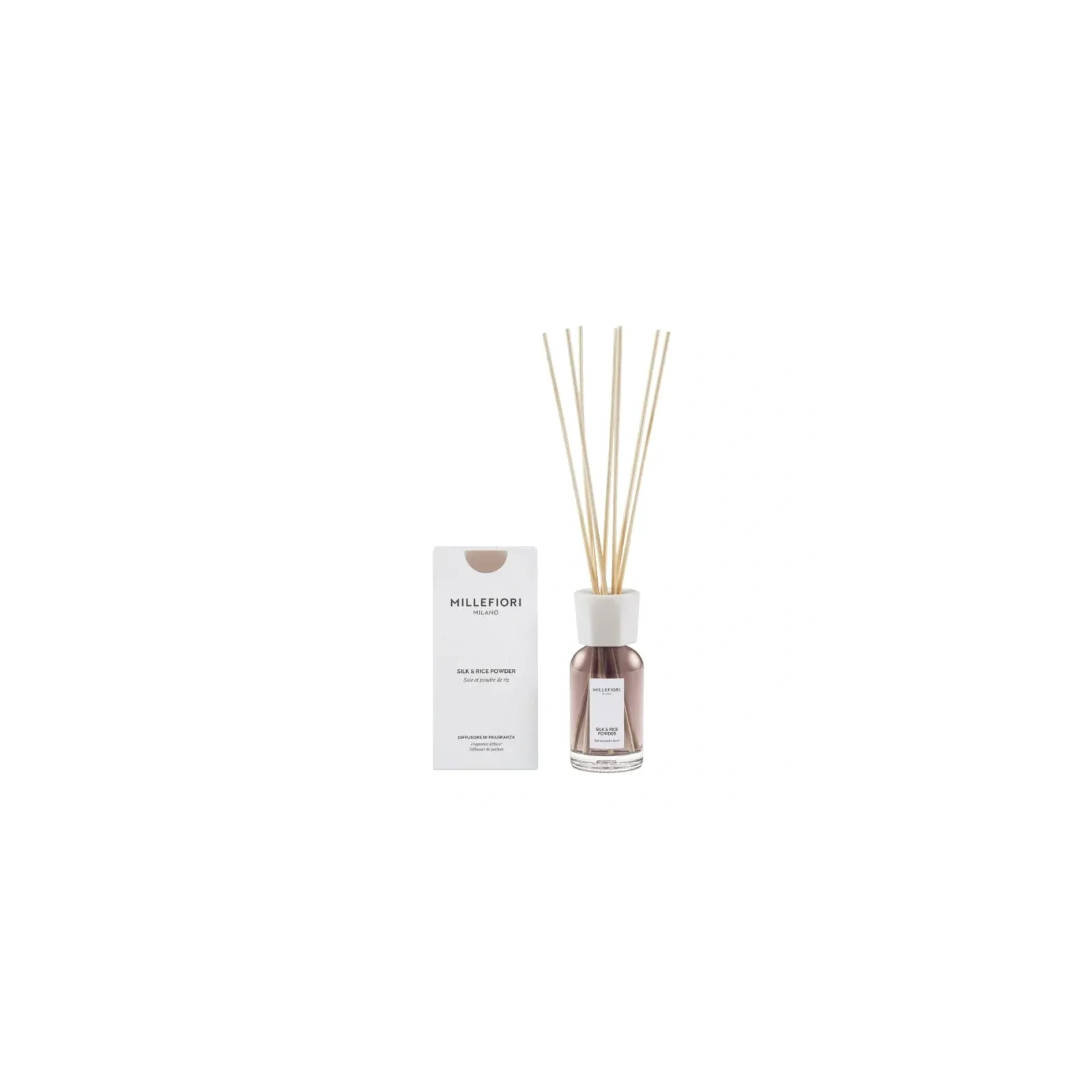 MILLEFIORI MILANO Diffuser pałeczki zapachowe SILK & RICE POWDER 100ml