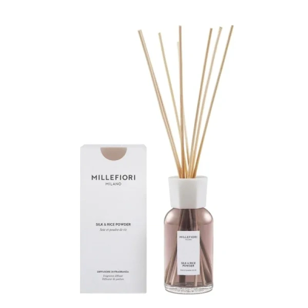 MILLEFIORI MILANO Diffuser pałeczki zapachowe SILK & RICE POWDER 250ml