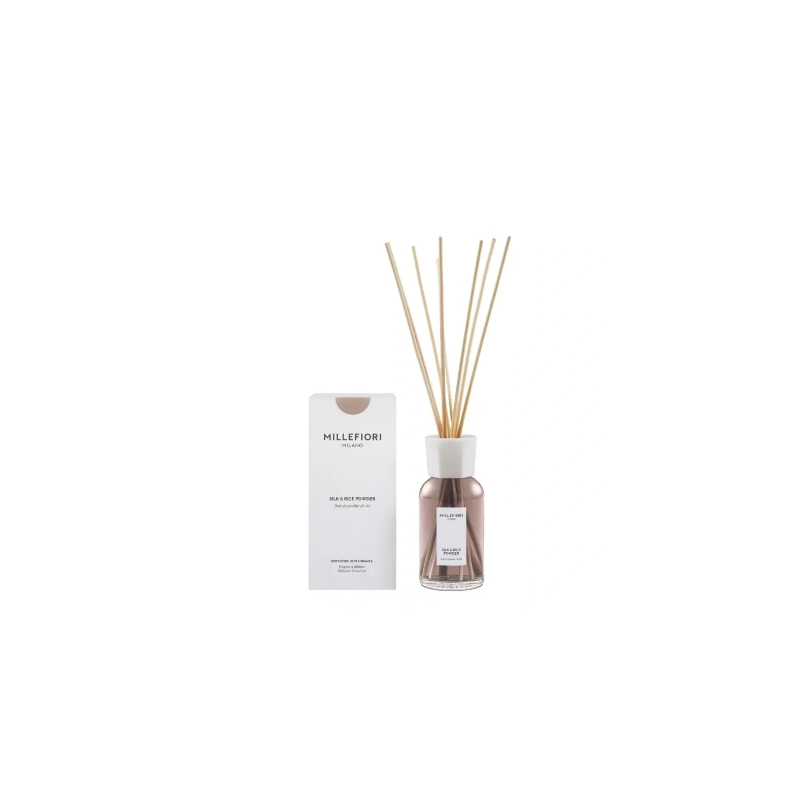 MILLEFIORI MILANO Diffuser pałeczki zapachowe SILK & RICE POWDER 250ml