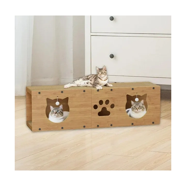 ECARLA drapak dla kota z zabawką, domek 100x29x30cm KOT20