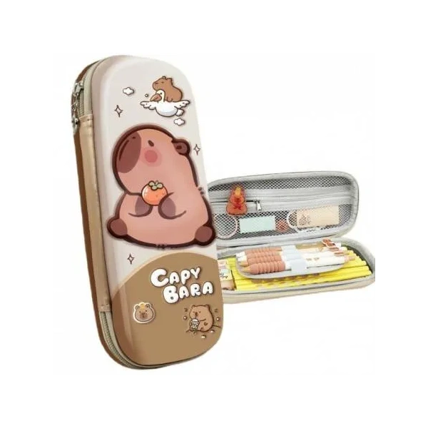 ECARLA piórnik wielofunkcyjny jednokomorowy Capy Bara Brąz PR13 