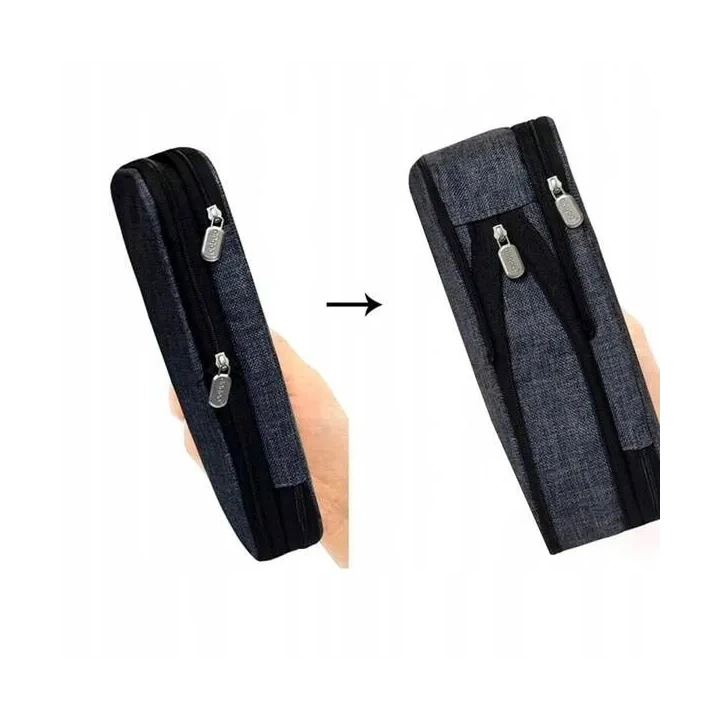 ECARLA piórnik wielofunkcyjny dwukomorowy Angoo Czarny PR06CZ 