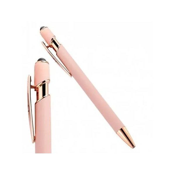 ECARLA długopis metalowy touch pen soft touch Różowy DL04 