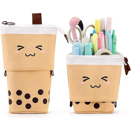 ECARLA piórnik wielofunkcyjny Kremowy Bubble tea PR08