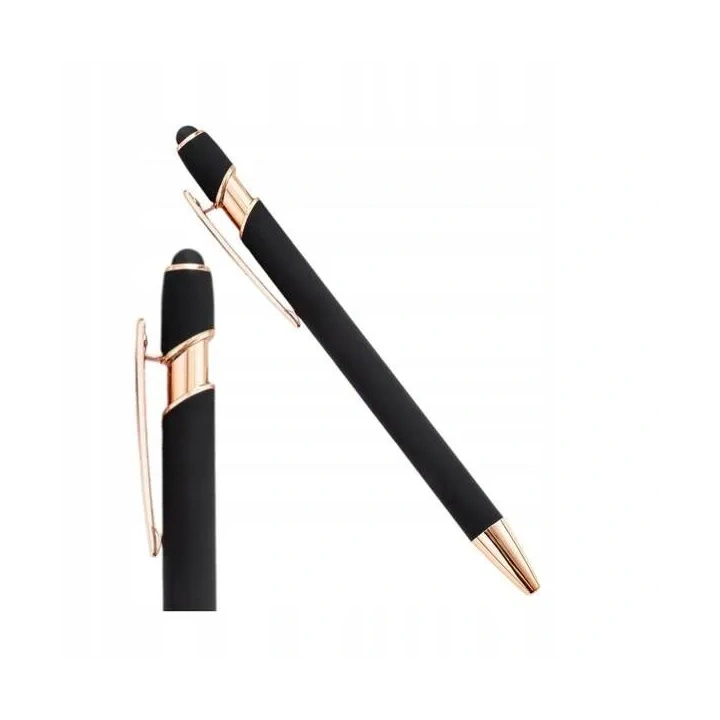 ECARLA długopis metalowy touch pen soft touch Czarny DL01 