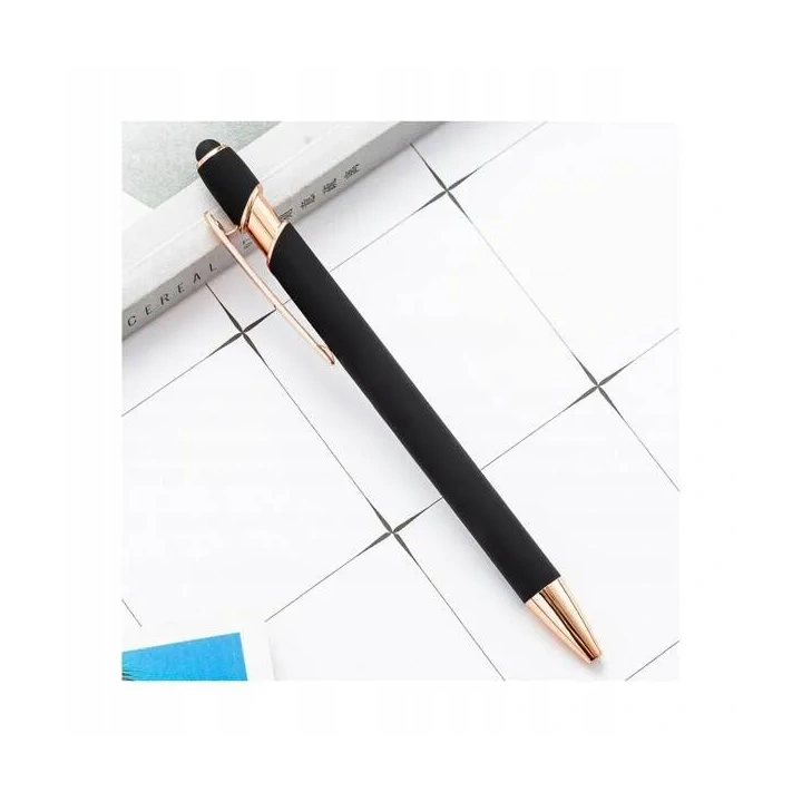 ECARLA długopis metalowy touch pen soft touch Czarny DL01 