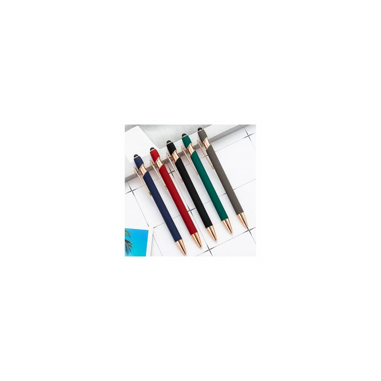 ECARLA długopis metalowy touch pen soft touch Czarny DL01 