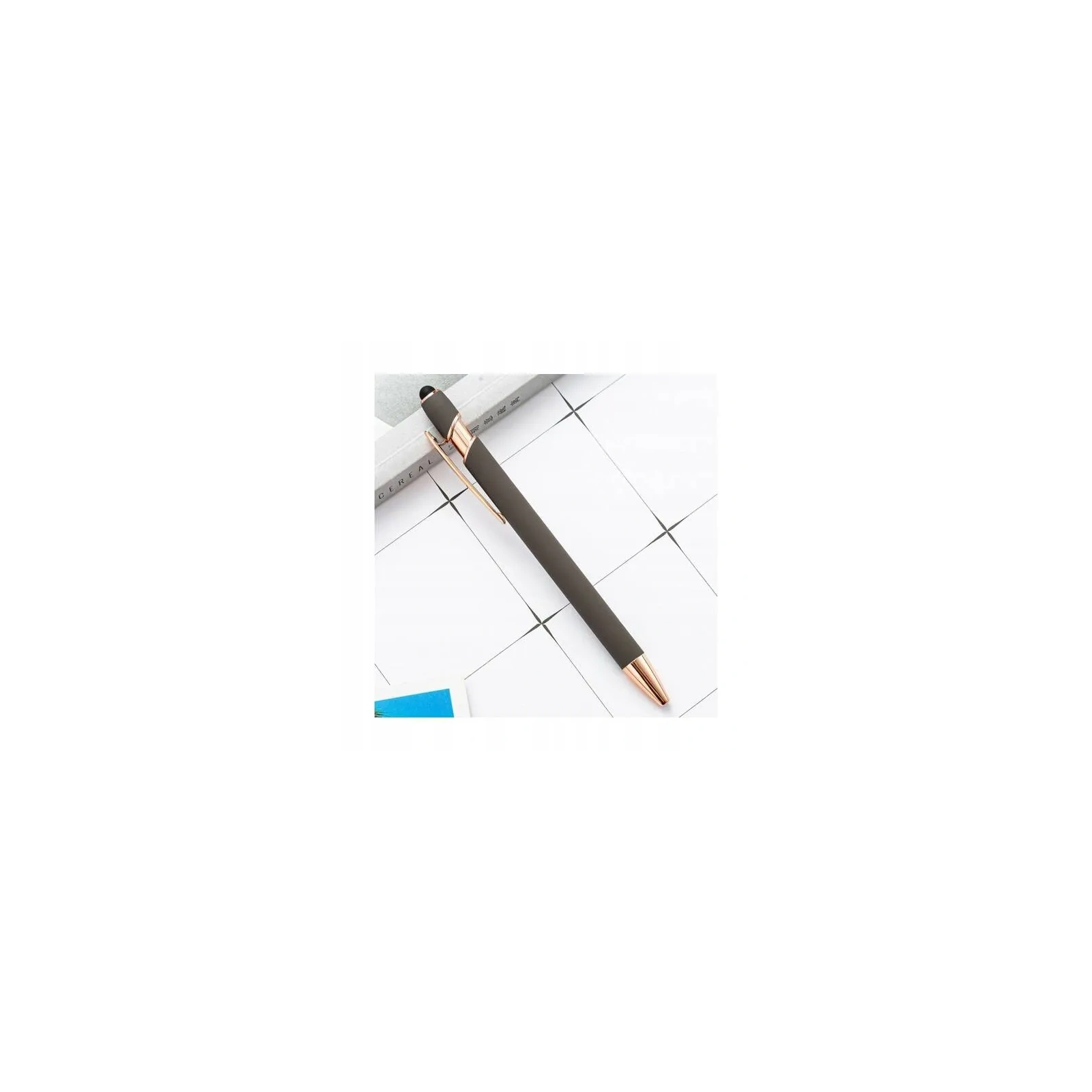 ECARLA długopis metalowy touch pen soft touch Szary DL05 
