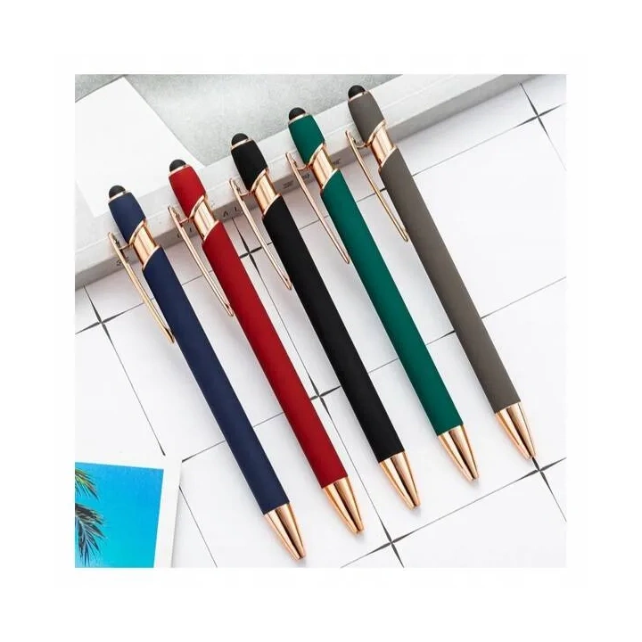 ECARLA długopis metalowy touch pen soft touch Szary DL05 