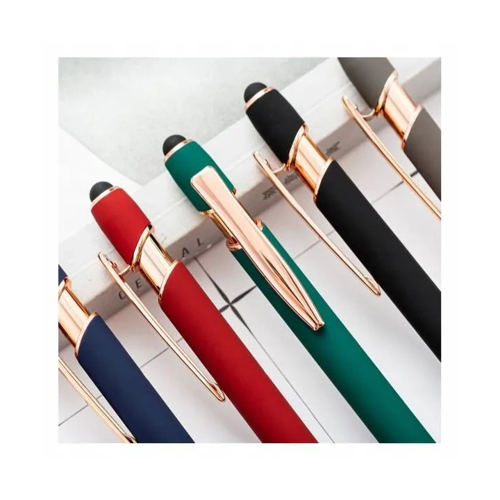 ECARLA długopis metalowy touch pen soft touch Szary DL05 