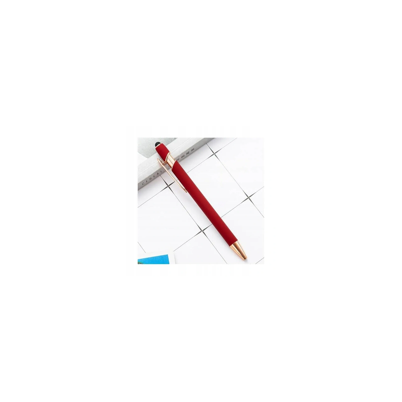 ECARLA długopis metalowy touch pen soft touch Czerwień DL06 