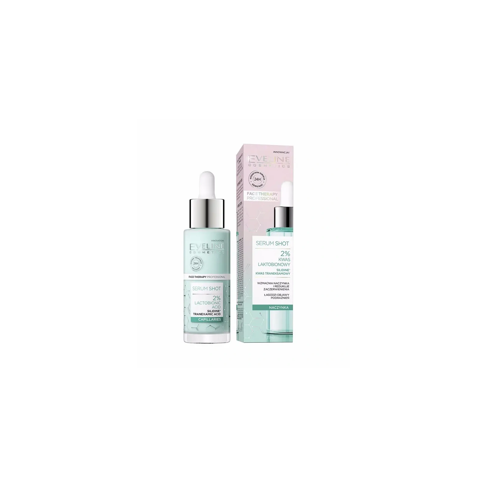 EVELINE Serum Shot wzmacniająca kuracja do twarzy 2% Kwas Laktobionowy 30ml