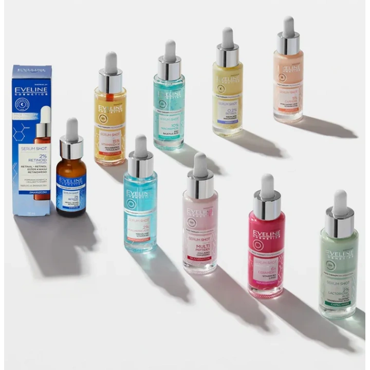 EVELINE Serum Shot wzmacniająca kuracja do twarzy 2% Kwas Laktobionowy 30ml