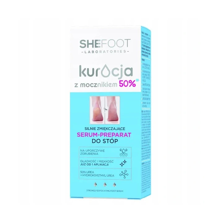 SHEFOOT Kuracja Z Mocznikiem serum do stóp zmiękczające 50% Mocznika 50ml