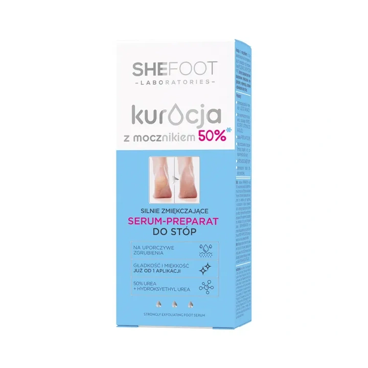 SHEFOOT Kuracja Z Mocznikiem serum do stóp zmiękczające 50% Mocznika 50ml