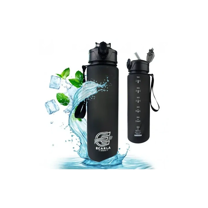 ECARLA Sports bidon butelka na wodę 750ml matowy Czarny BD48