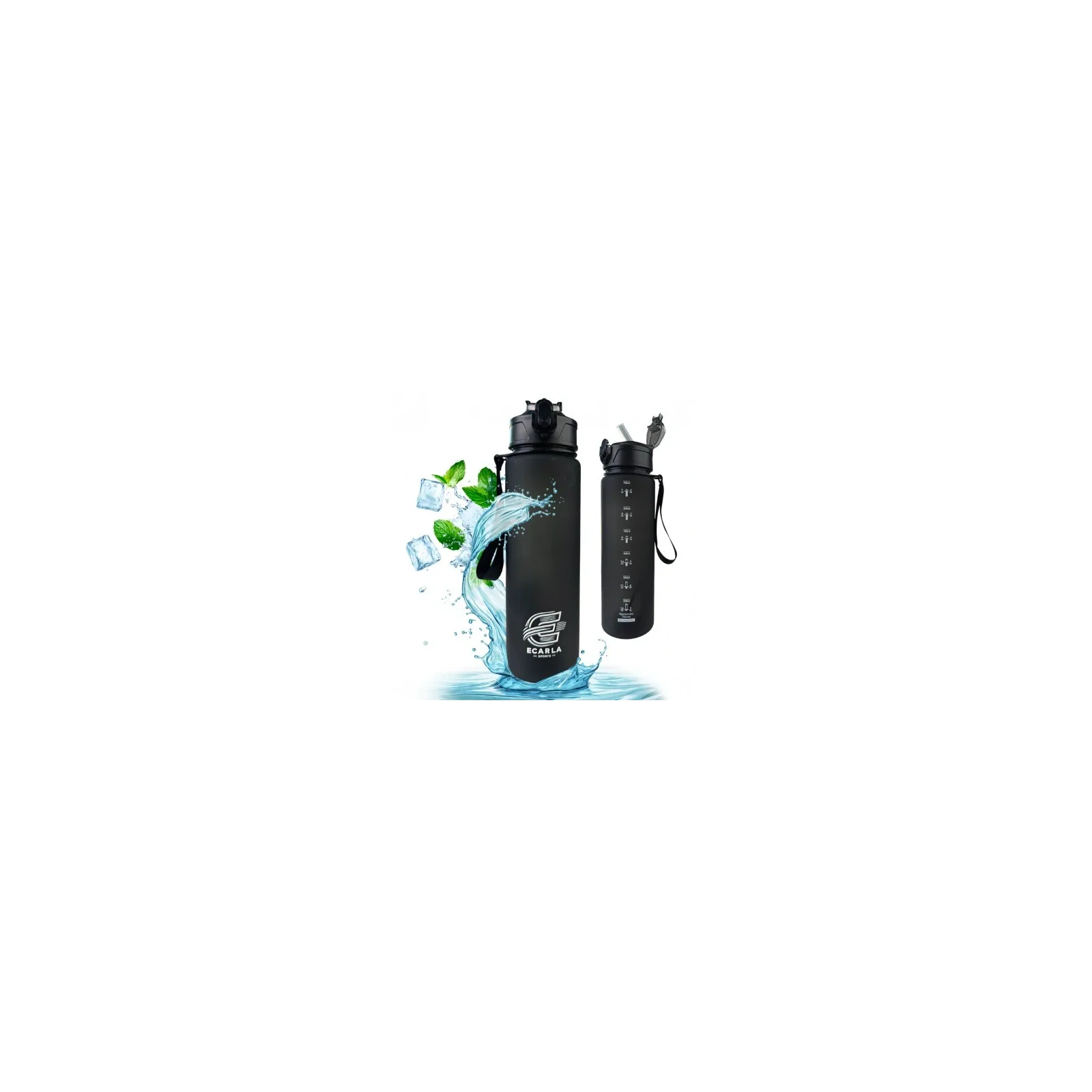 ECARLA Sports bidon butelka na wodę 750ml matowy Czarny BD48