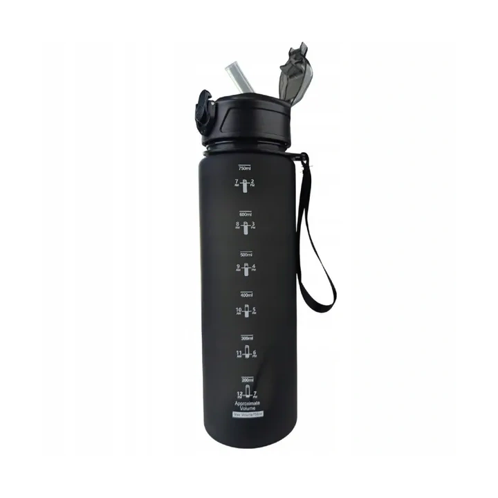 ECARLA Sports bidon butelka na wodę 750ml matowy Czarny BD48